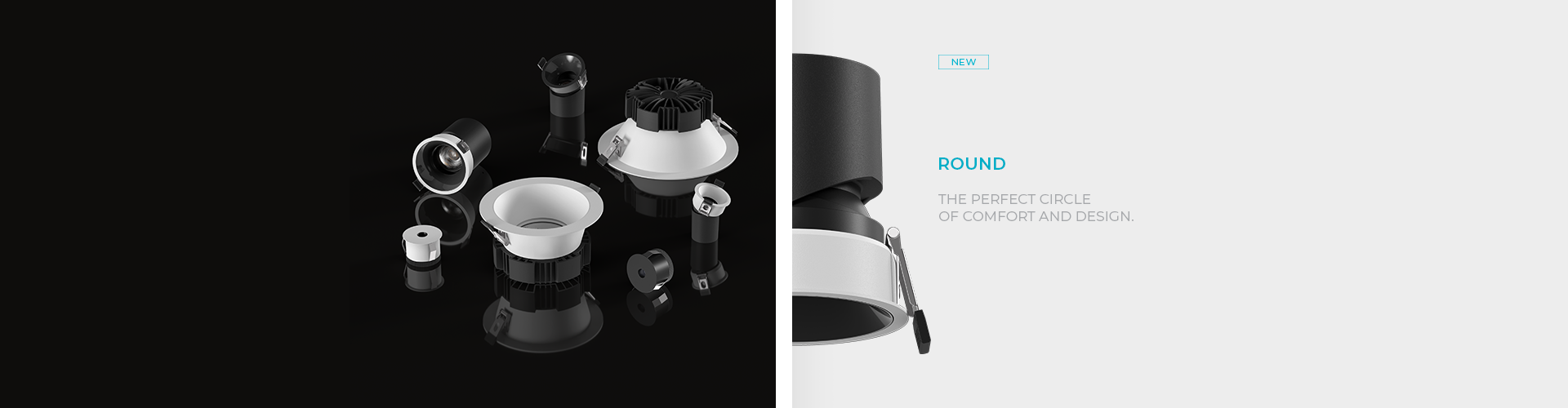 Stella Wall Series rectangular wall lights in black and white on a light background.